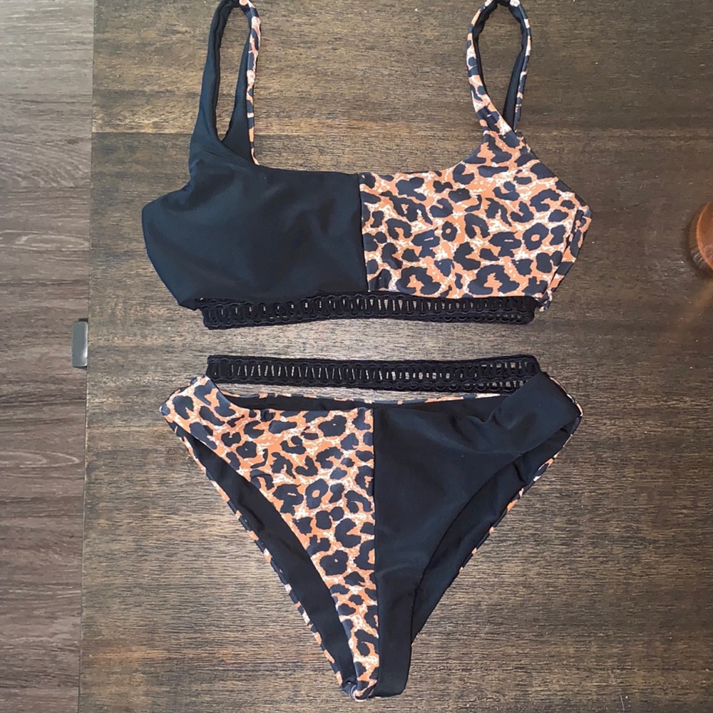 Leopard print bathing suit